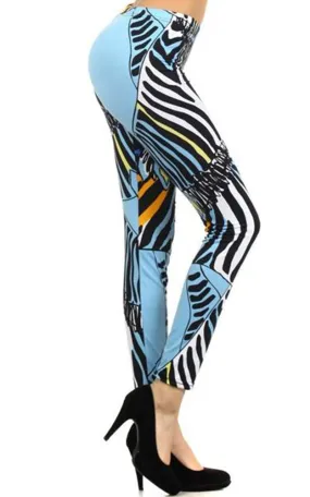 827PT110 Zebra Sketch Printed Leggings