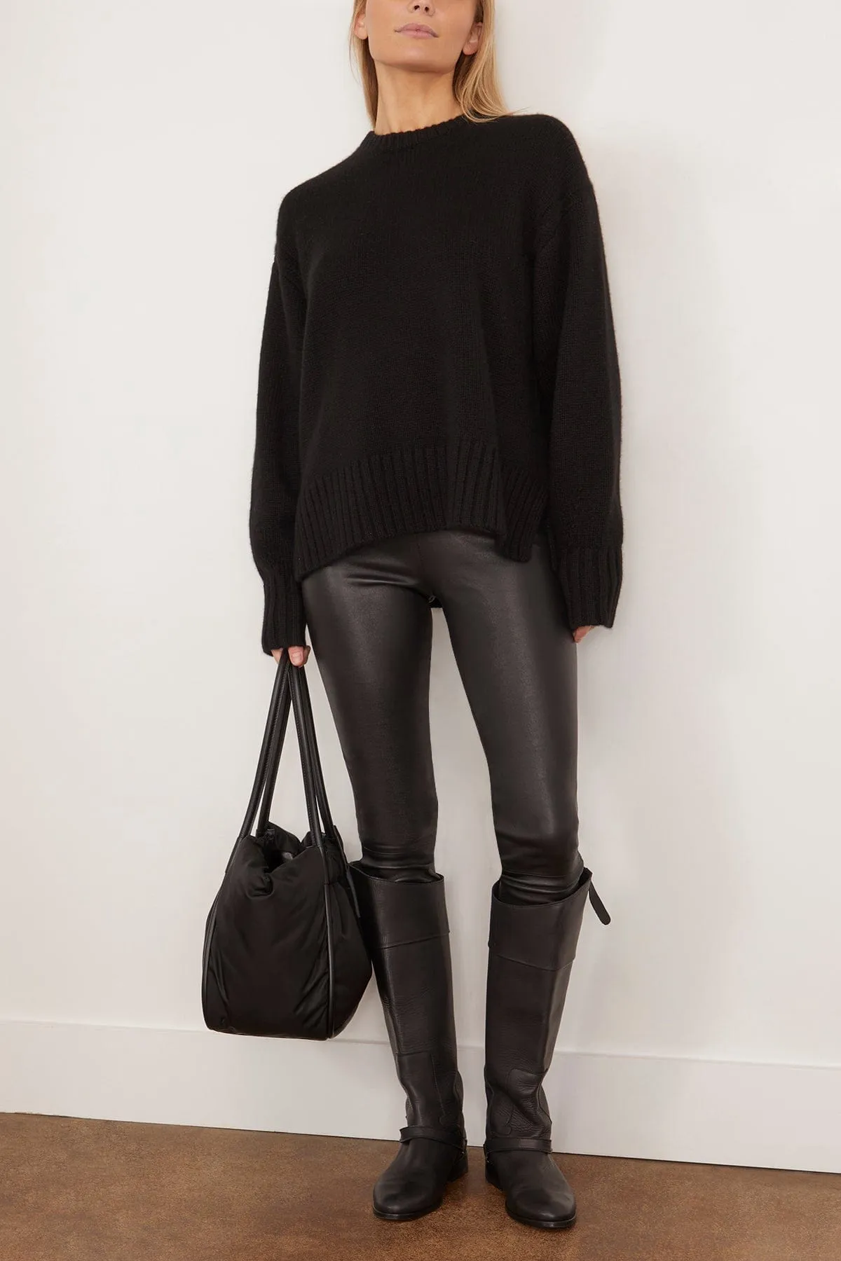 Ankle Leather Legging in Black