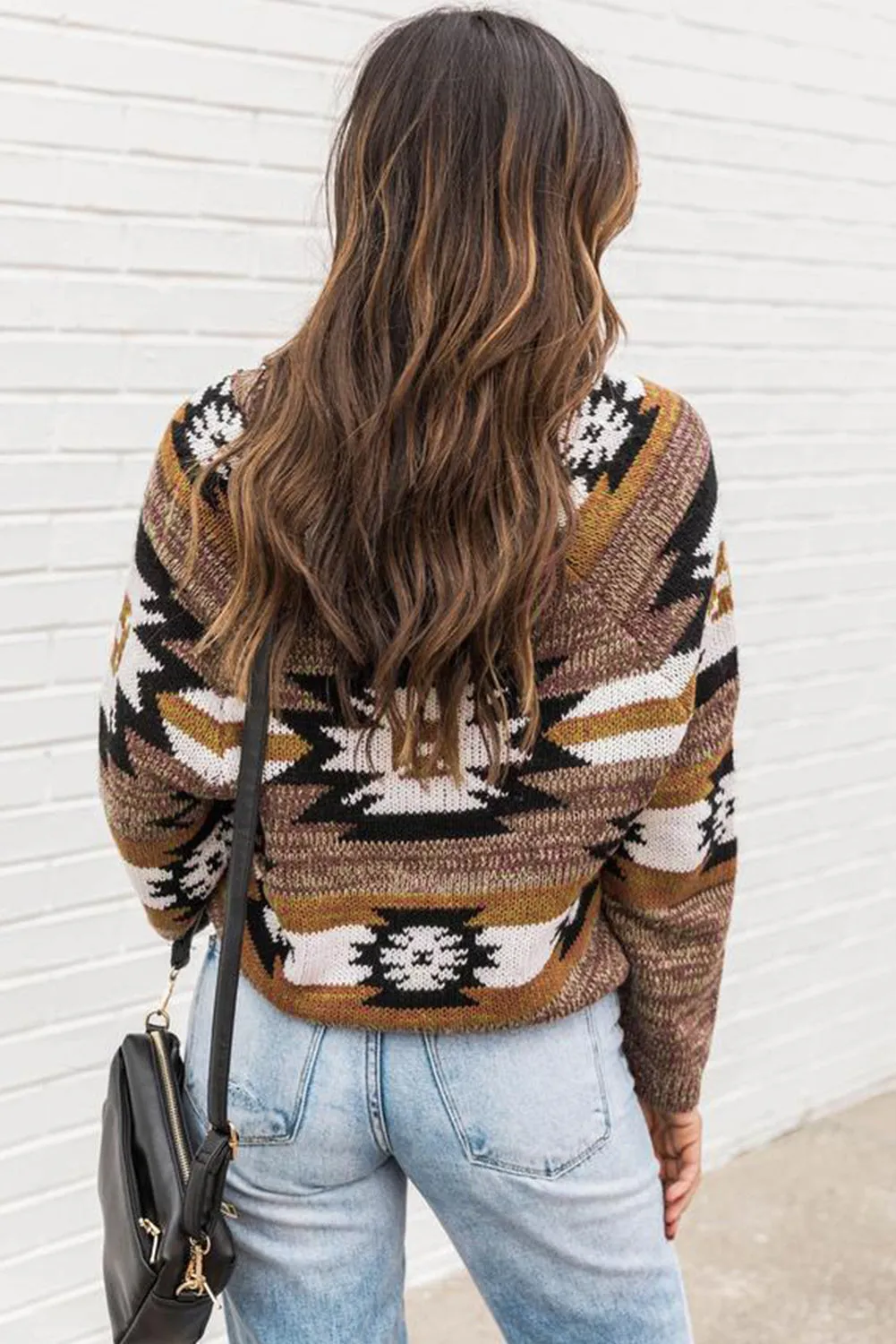 Aztec Print Button up Knit Cardigan