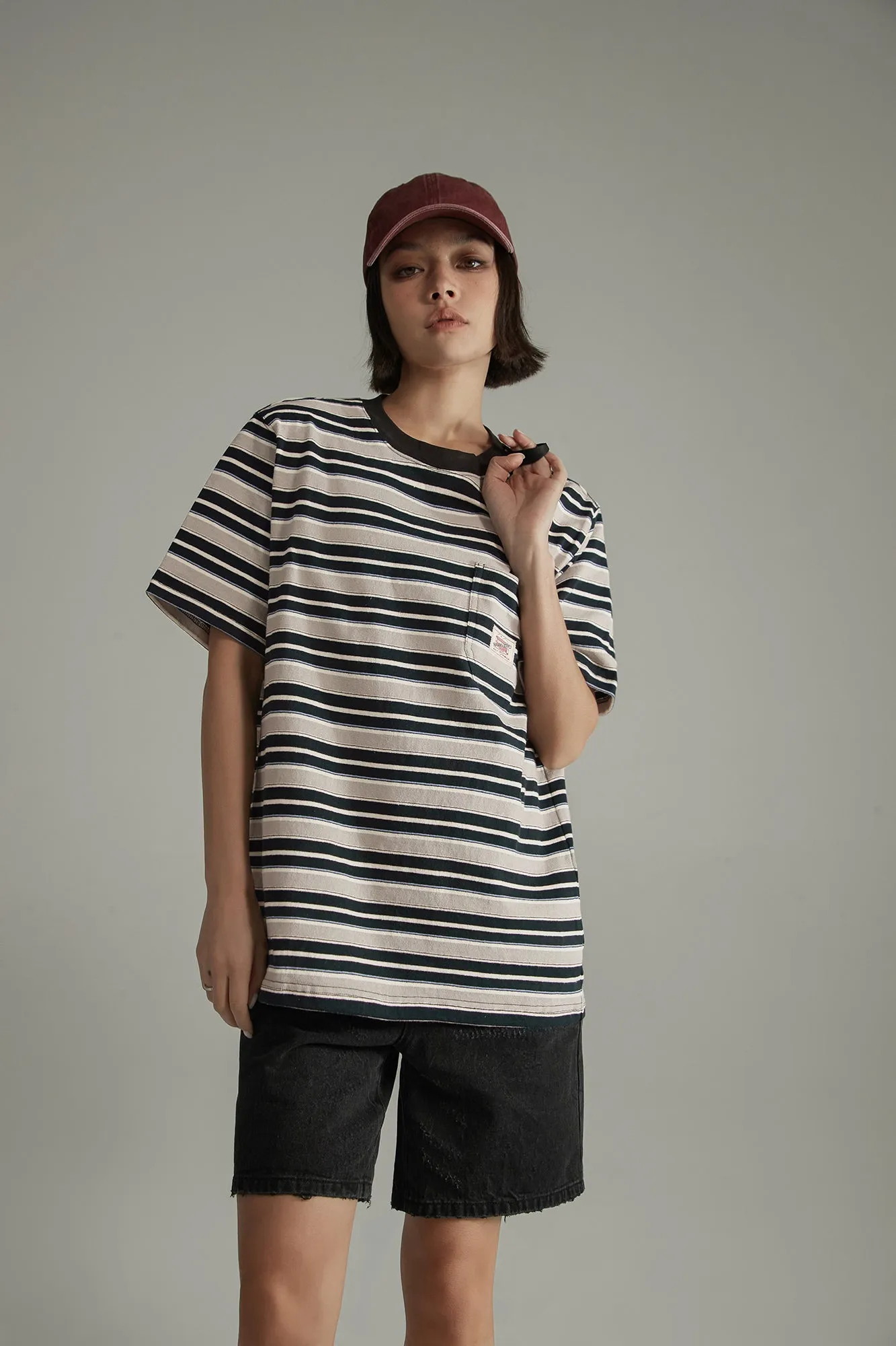 Baby Girl Cotton Striped Boxy T-Shirt