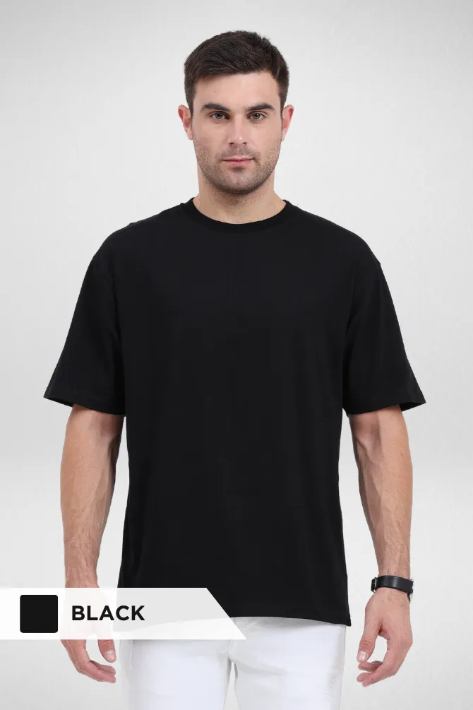 Black and Grey Melange Oversized T-Shirts Combo for Men