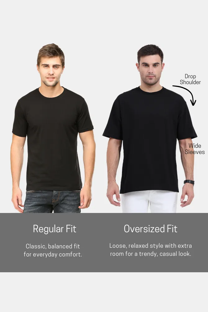 Black and Grey Melange Oversized T-Shirts Combo for Men