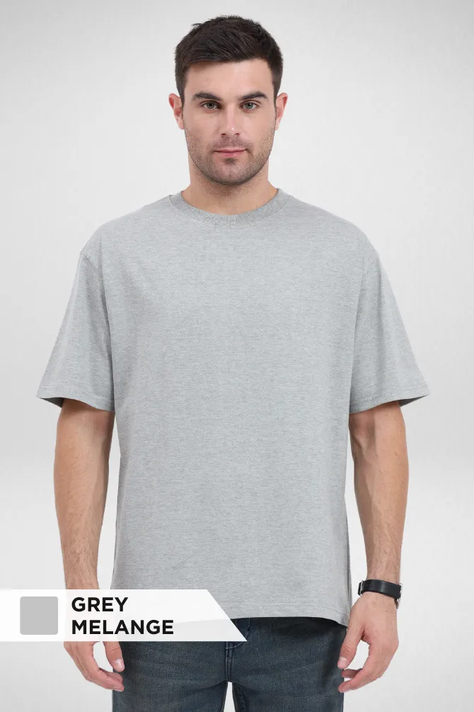 Black and Grey Melange Oversized T-Shirts Combo for Men