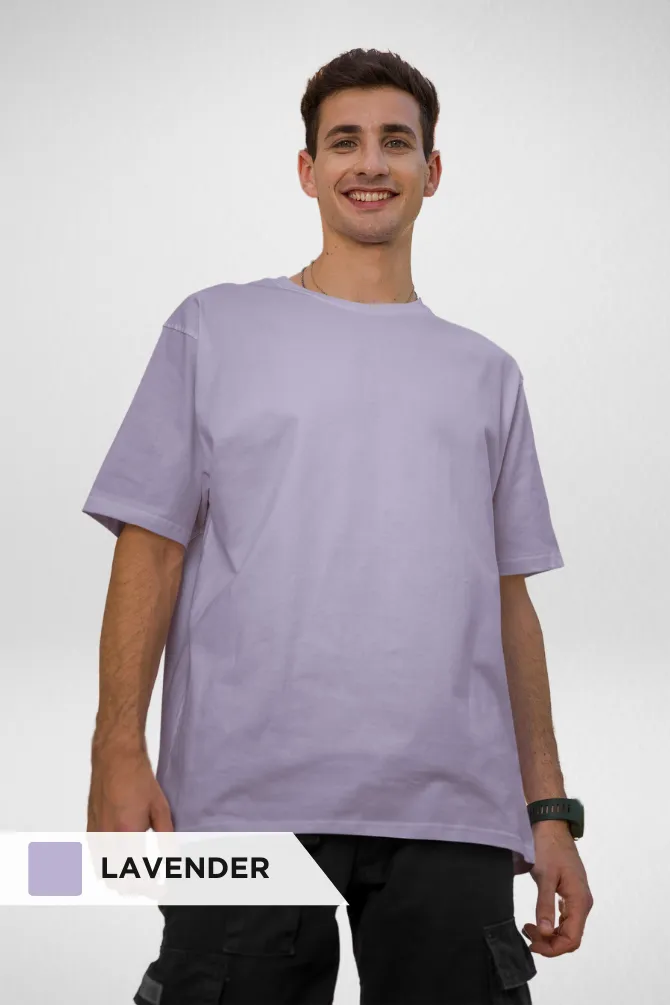 Black and Lavender Oversized T-Shirts Combo for Men