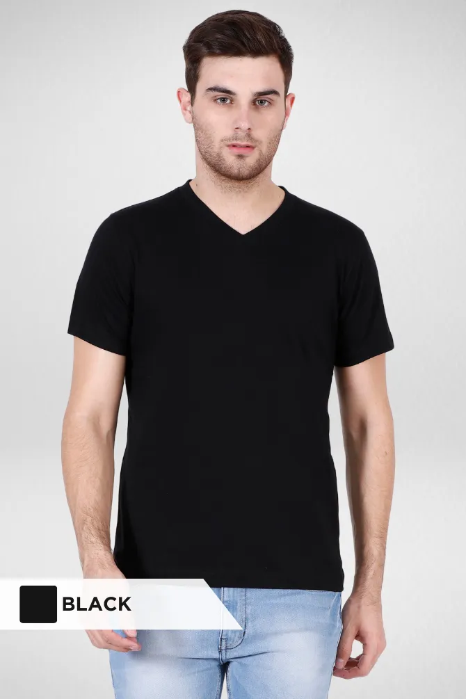 Black and Red V Neck T-Shirts Combo for Men