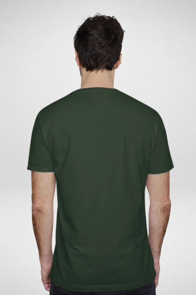 Bottle Green and Mustard Yellow Plain T-shirts Combo for Men