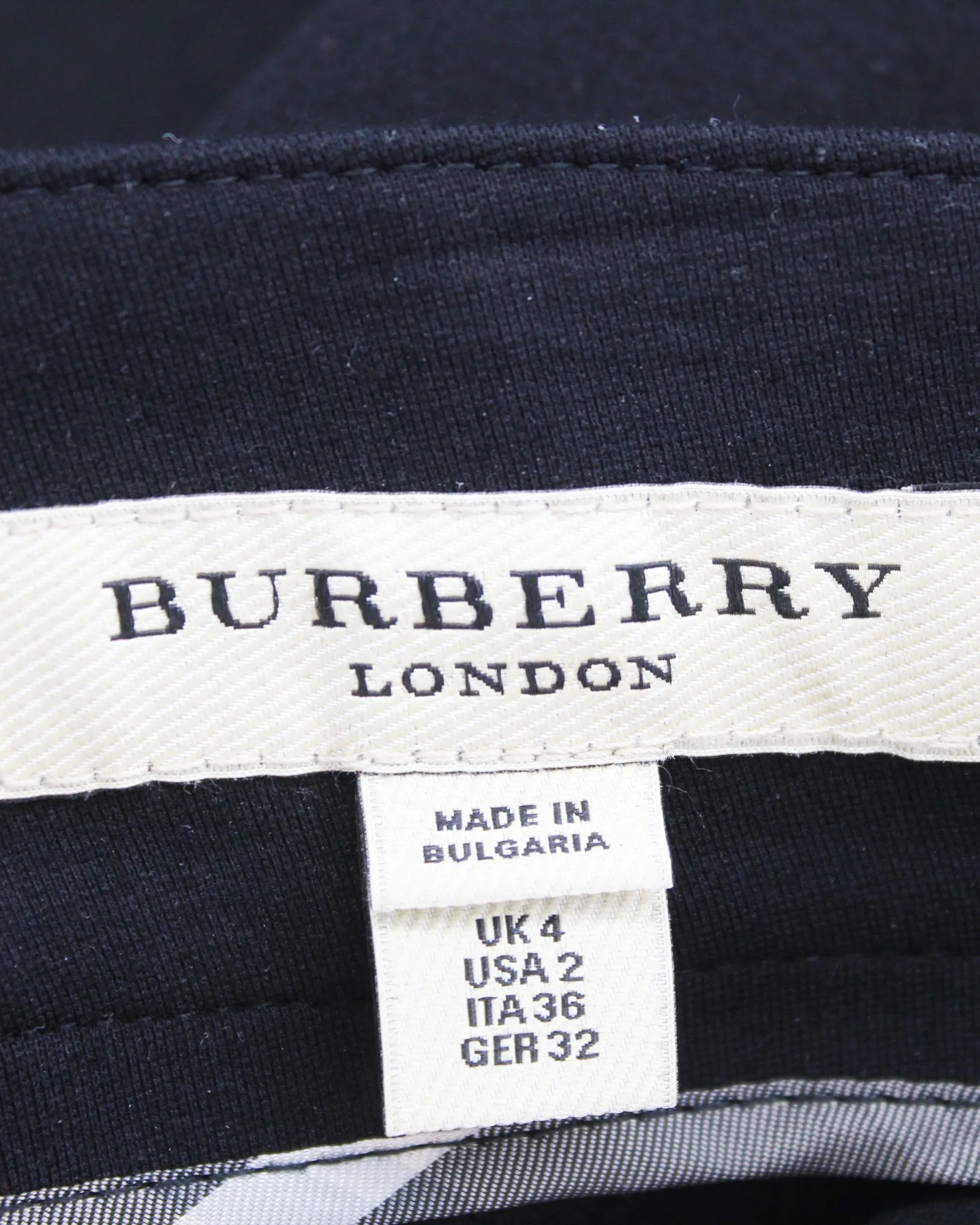 Burberry Leggings with Leather Side Panel in Black Viscose