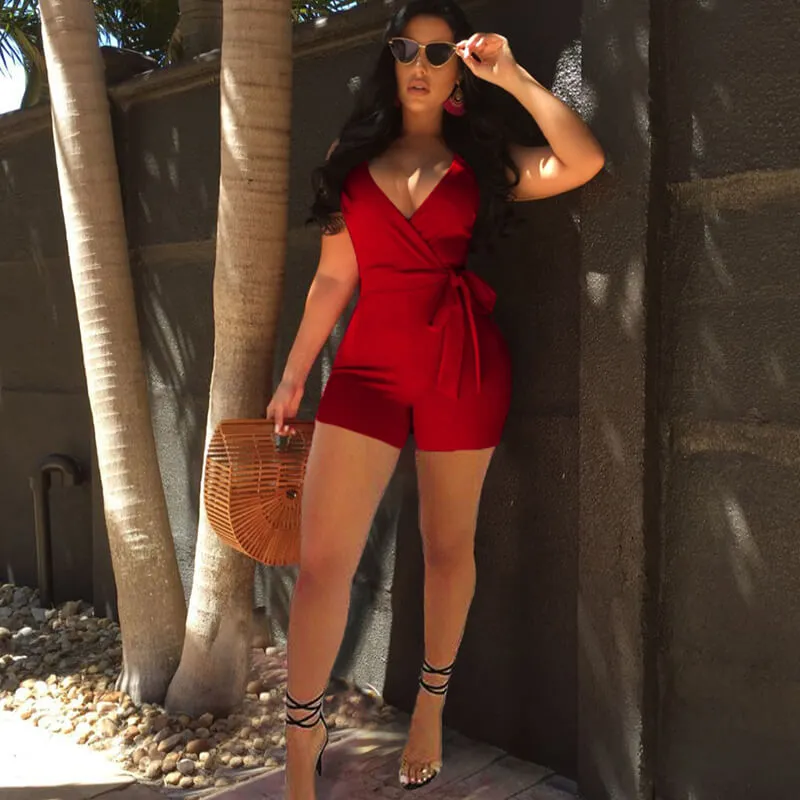 Candy Color Bodycon Spaghetti Straps Rompers