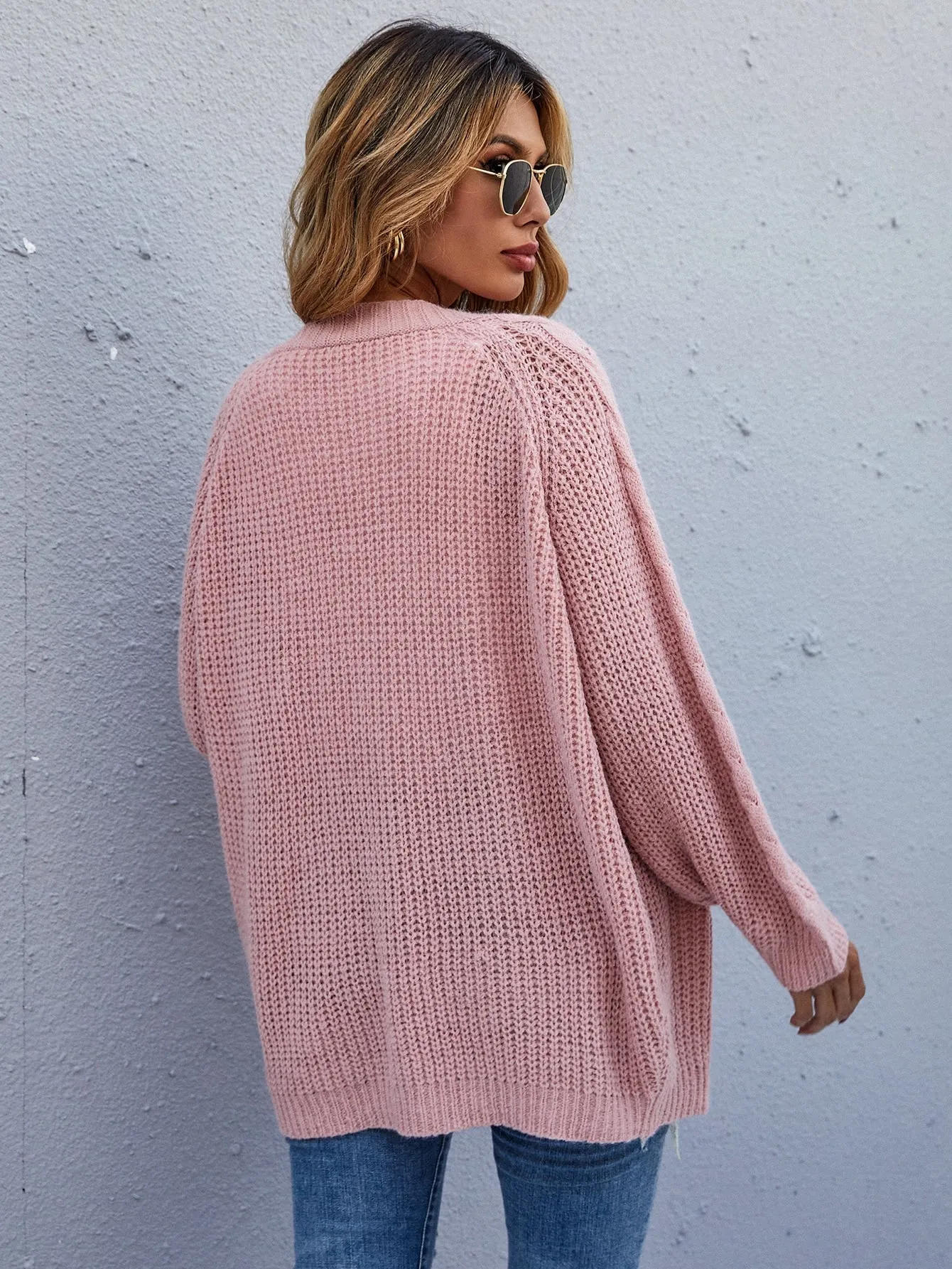 Casual Plain Long Sleeve Short Women Cardigan