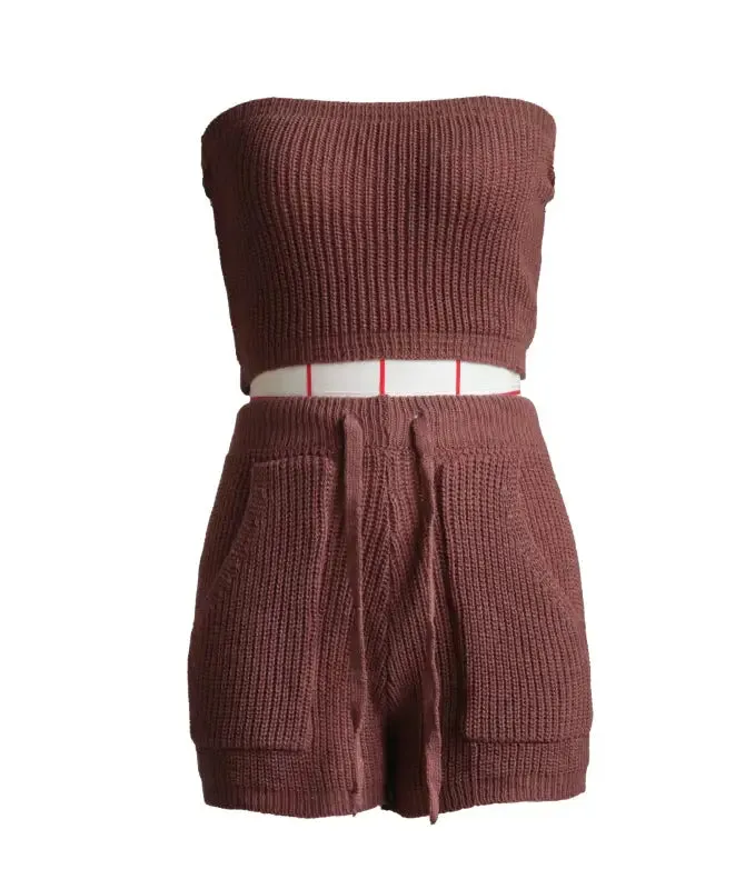 Cozy Knitted Cardigan Shorts Set