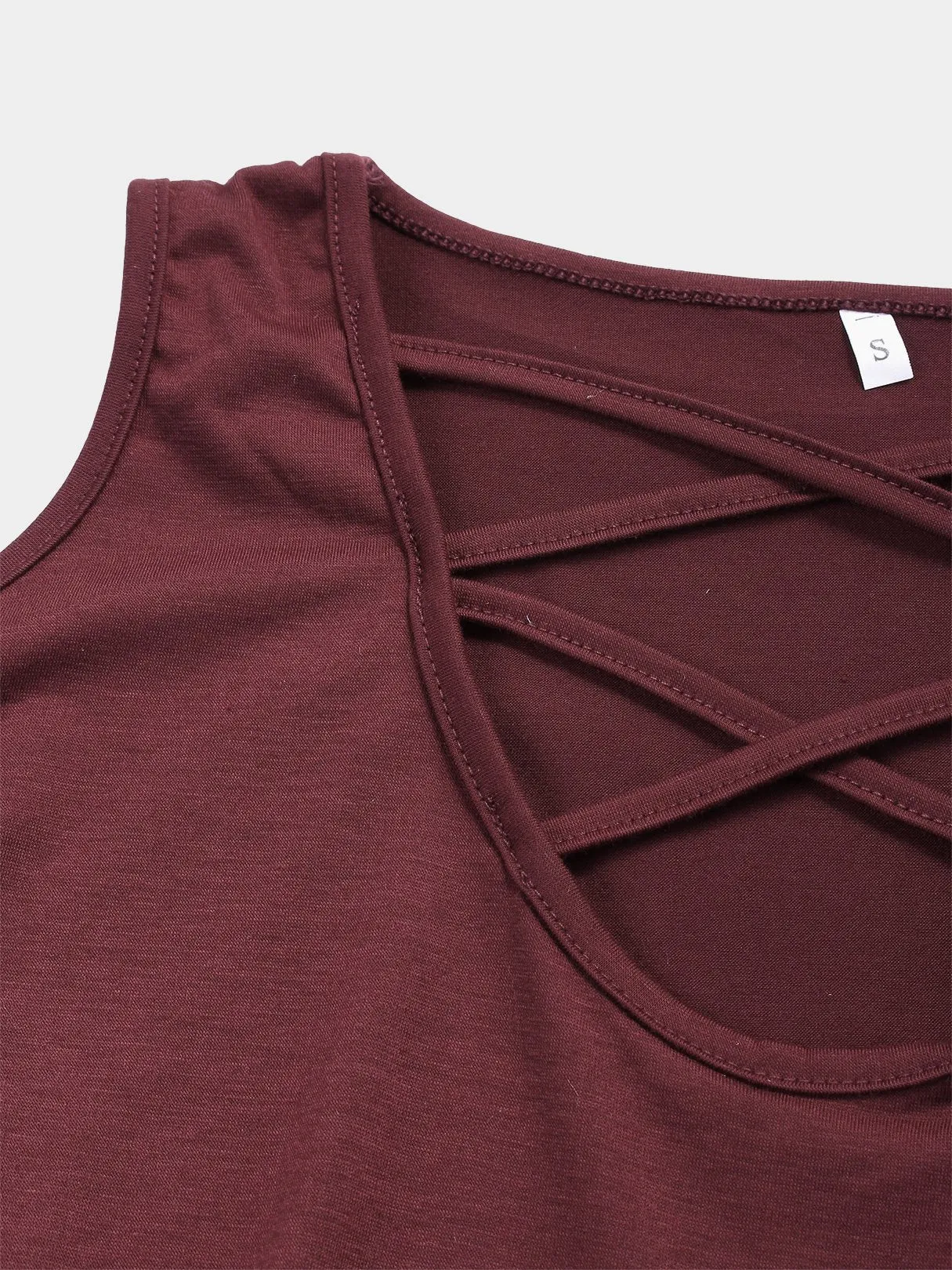 Custom Cold Shoulder Plain Cut Out Long Sleeve Burgundy T-Shirts