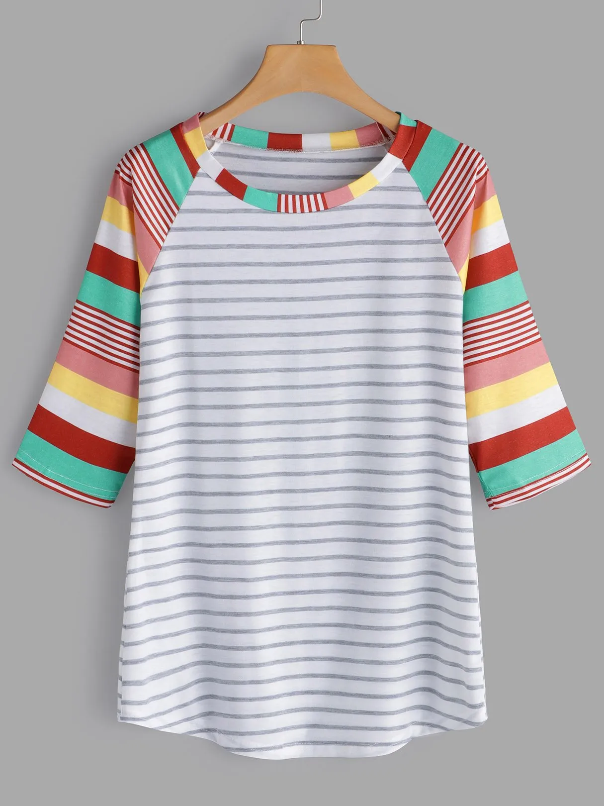 Custom Round Neck Stripe Half Sleeve T-Shirts