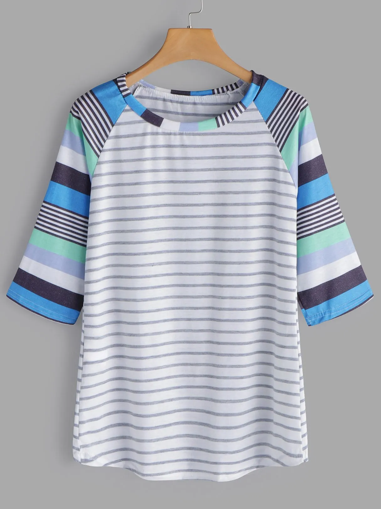 Custom Round Neck Stripe Half Sleeve T-Shirts