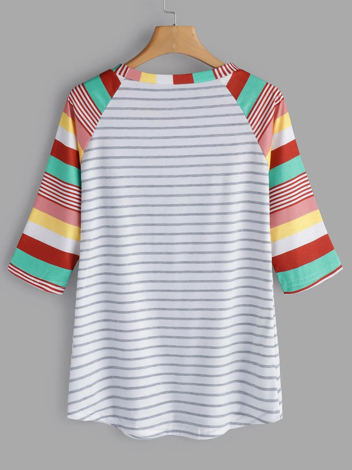 Custom Round Neck Stripe Half Sleeve T-Shirts