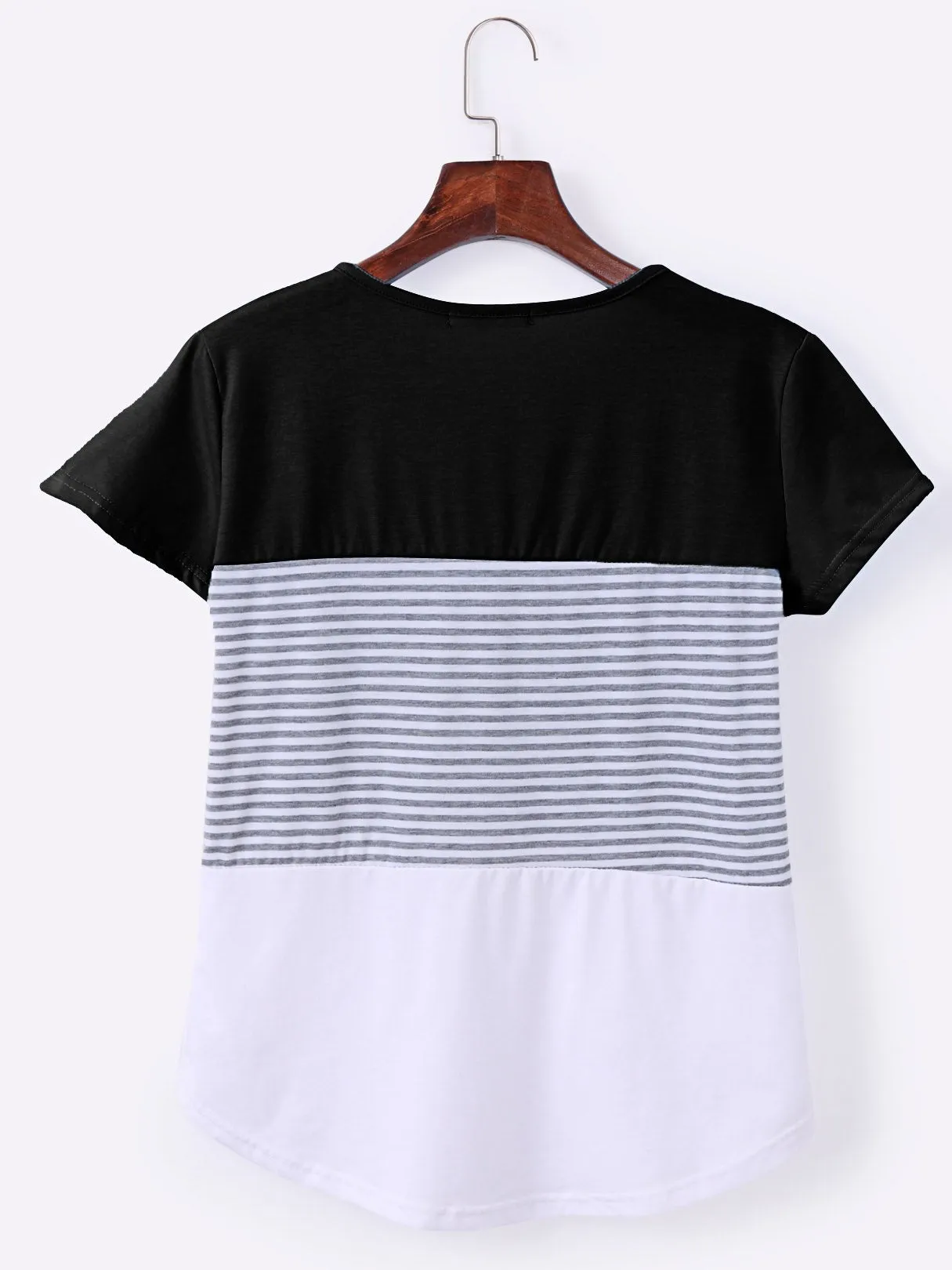 Custom Round Neck Stripe Short Sleeve Tee