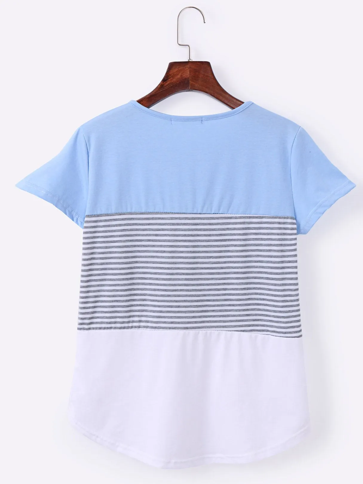 Custom Round Neck Stripe Short Sleeve Tee