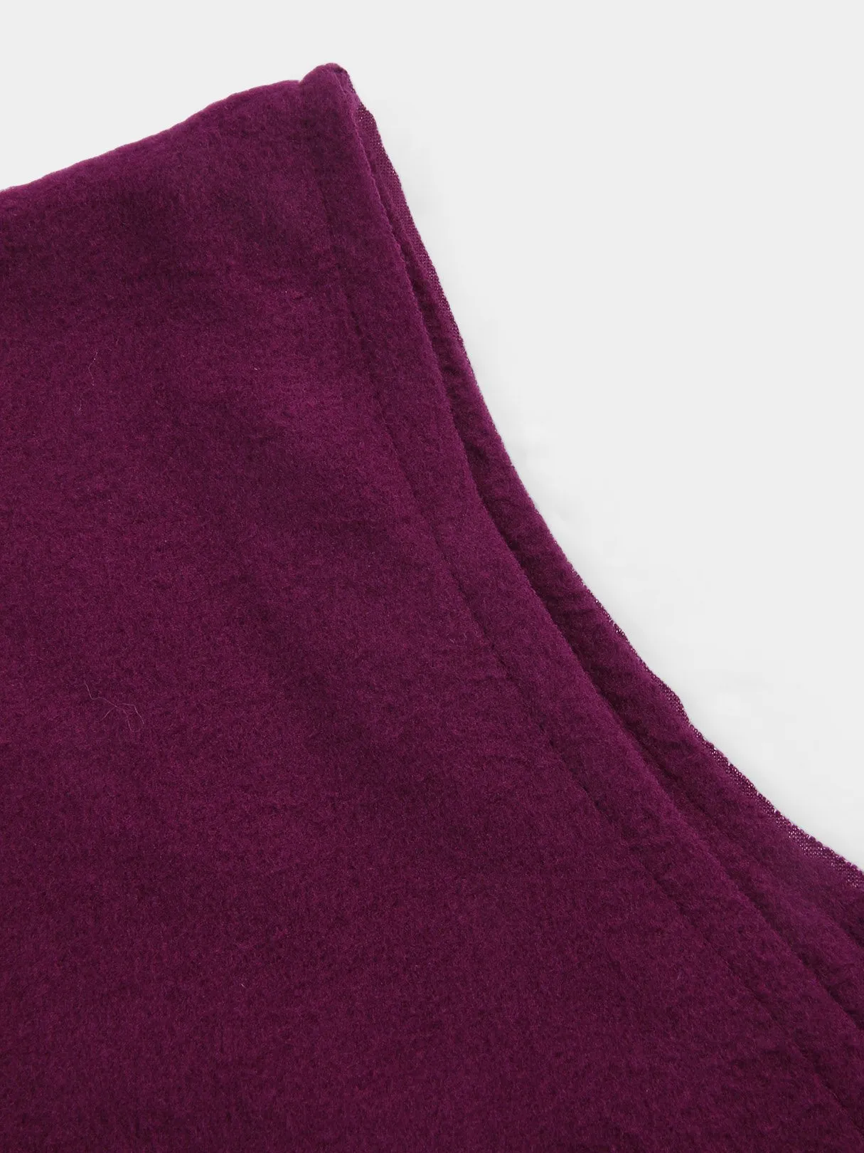 Custom V-Neck Plain Long Sleeve Slit Hem Burgundy T-Shirts