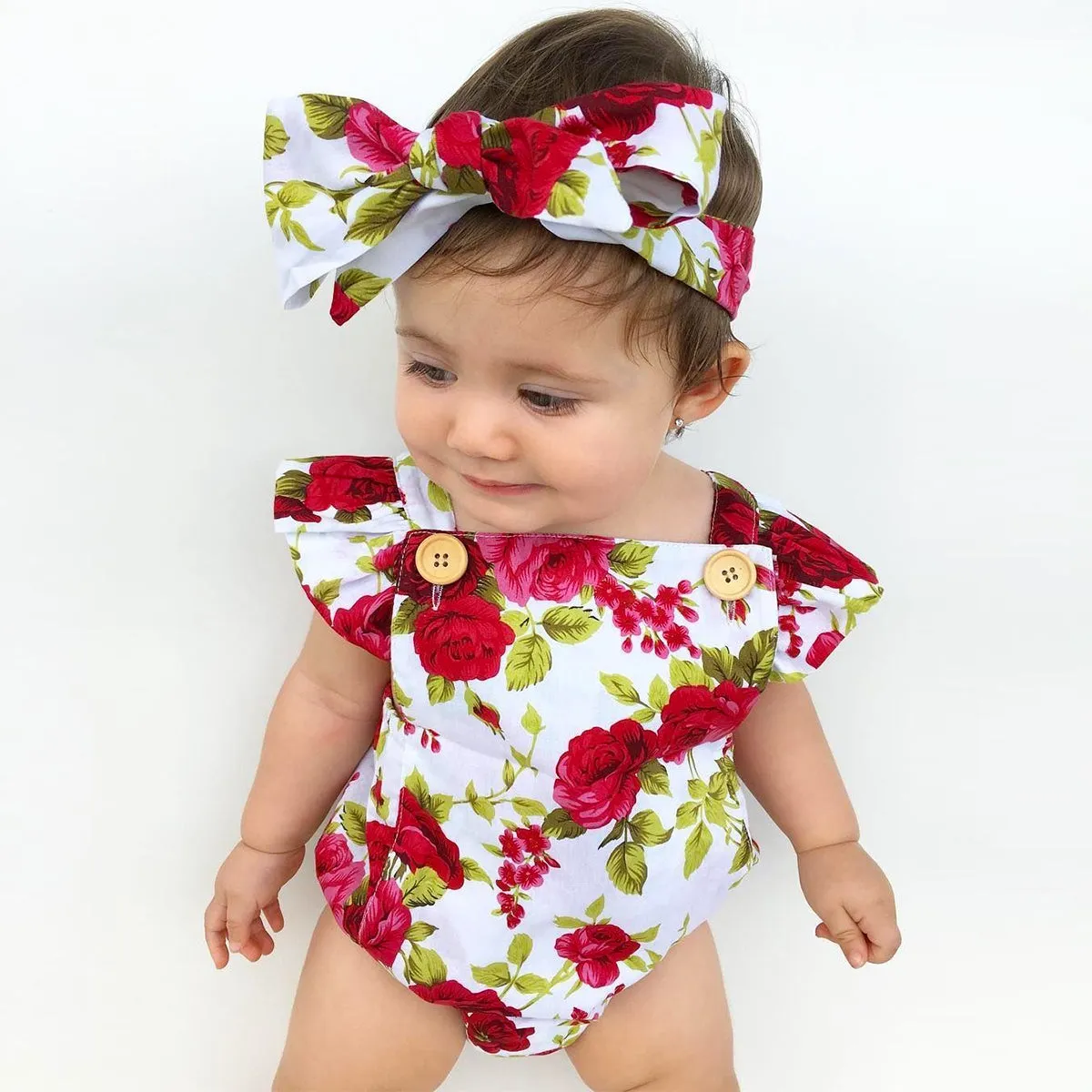 Cute Floral Romper & Headband