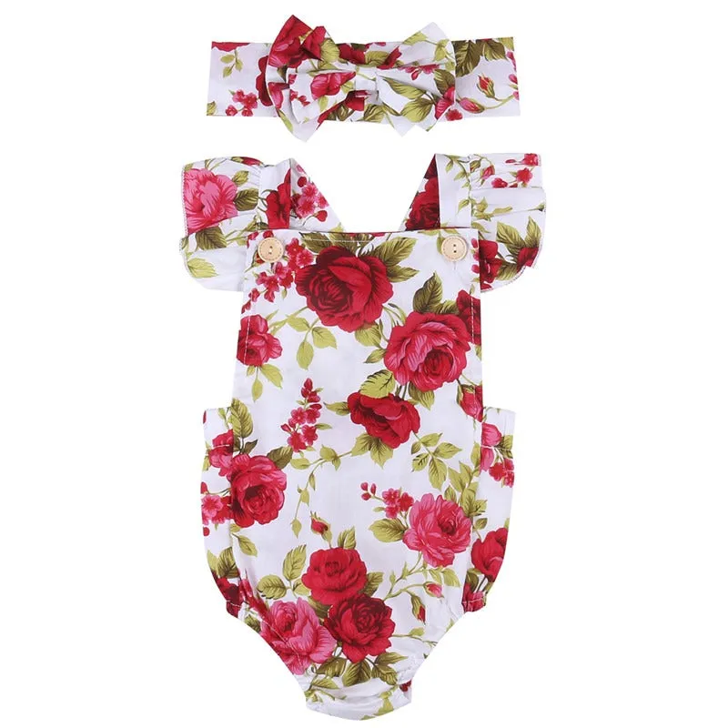 Cute Floral Romper & Headband