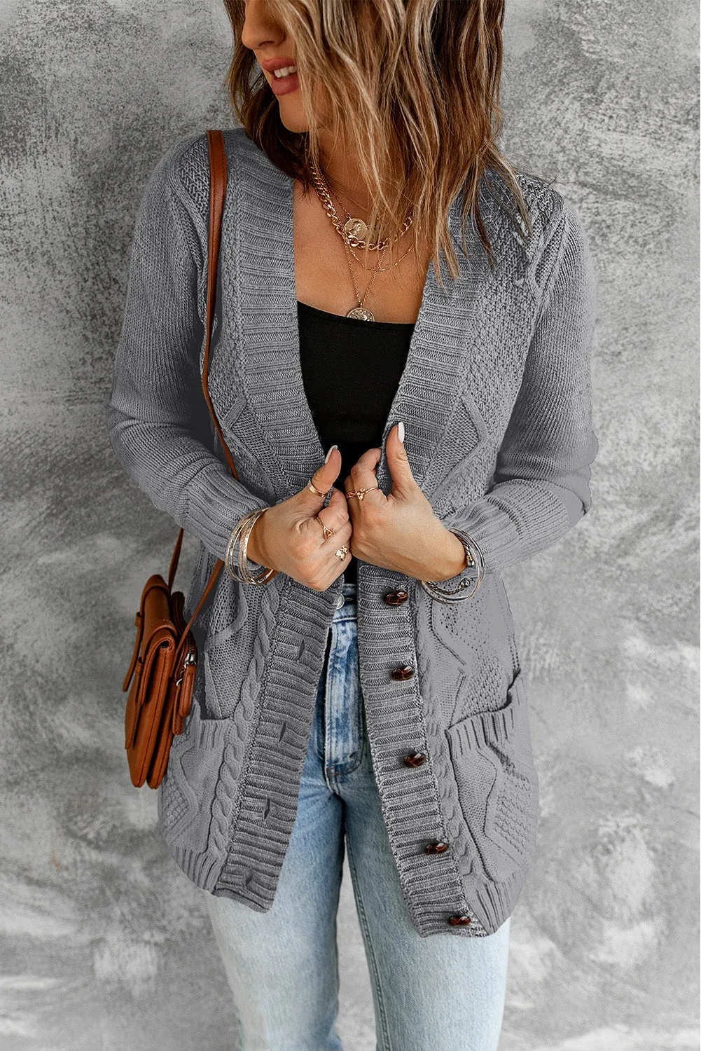 Dark Gray Closure Cardigan