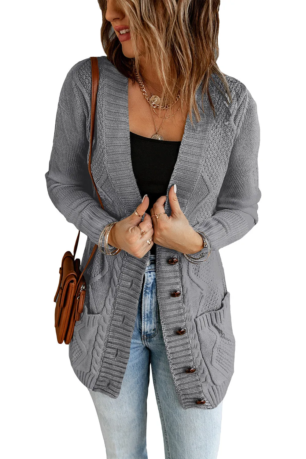 Dark Gray Closure Cardigan