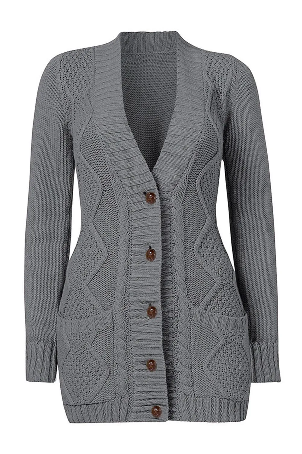 Dark Gray Closure Cardigan