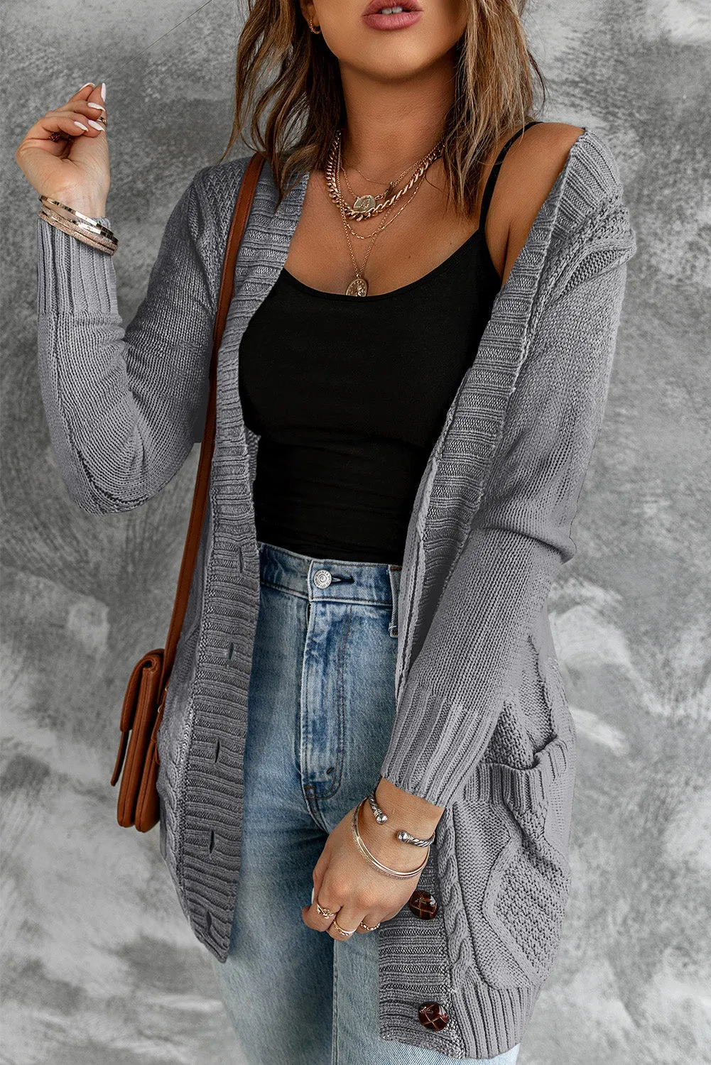 Dark Gray Closure Cardigan