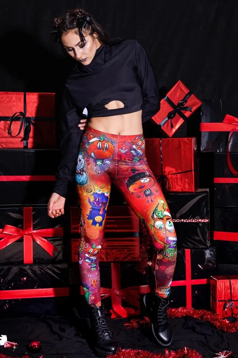 Devil Xmas Red Leggings