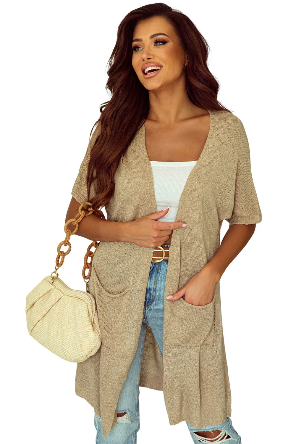 Dolman Half Sleeve Long Cardigan