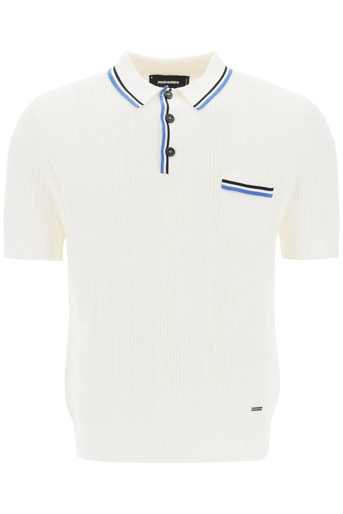 Dsquared2 Perforated Knit Polo Shirt