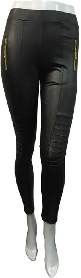 faux leather legging with zippers and back pockets Case of 12