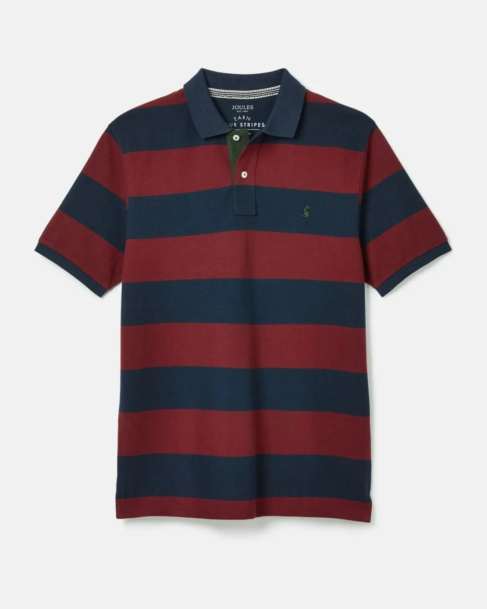 Filbert Navy & Burgundy Striped Polo Shirt