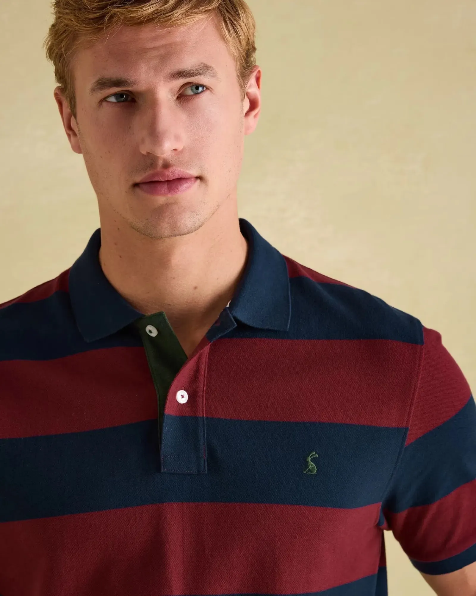 Filbert Navy & Burgundy Striped Polo Shirt