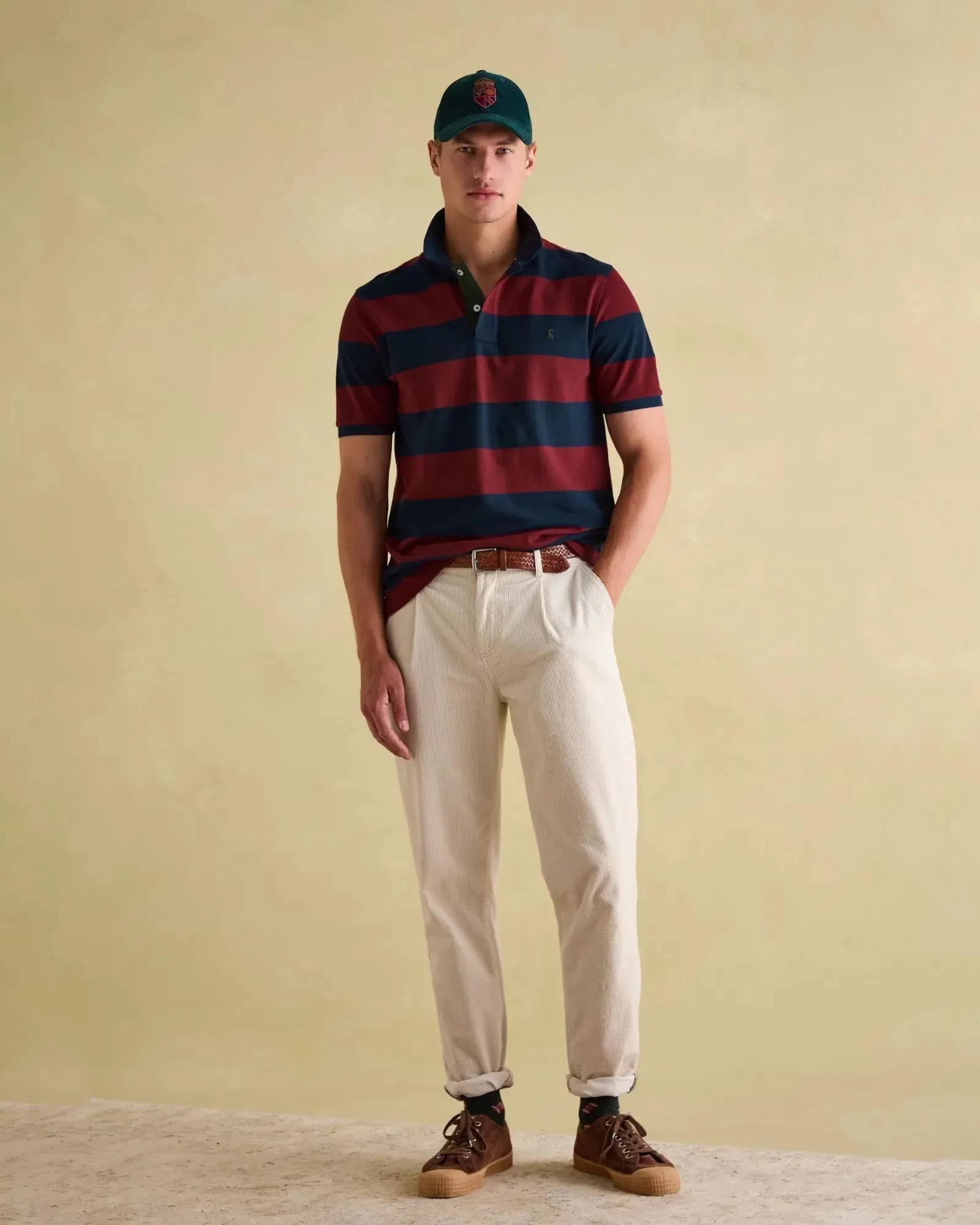 Filbert Navy & Burgundy Striped Polo Shirt