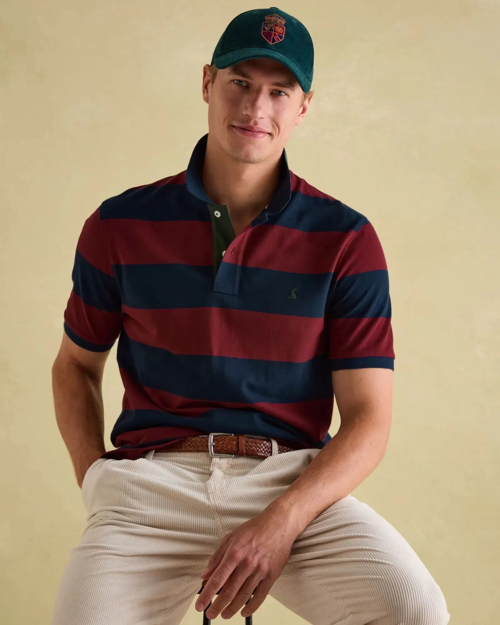 Filbert Navy & Burgundy Striped Polo Shirt