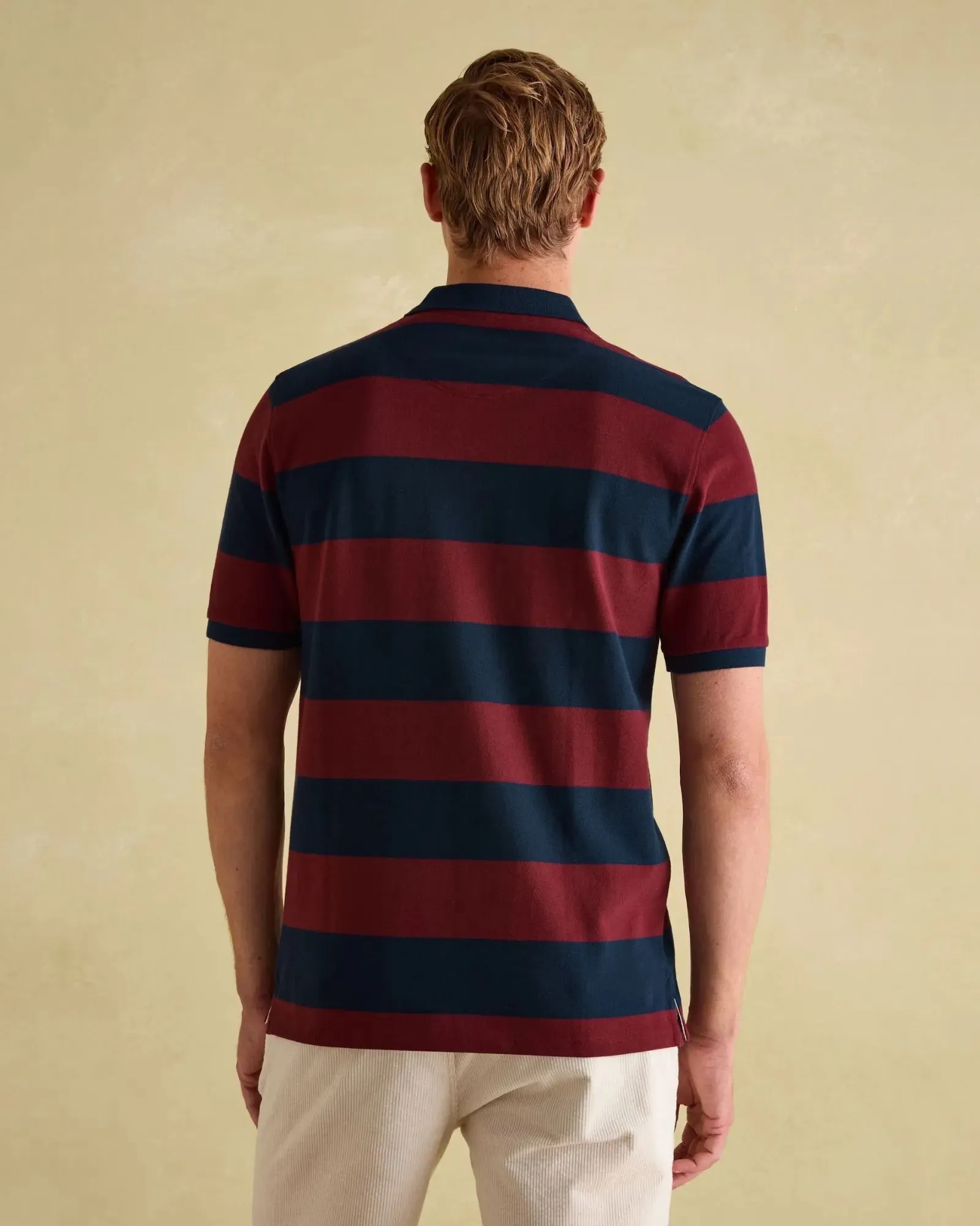 Filbert Navy & Burgundy Striped Polo Shirt