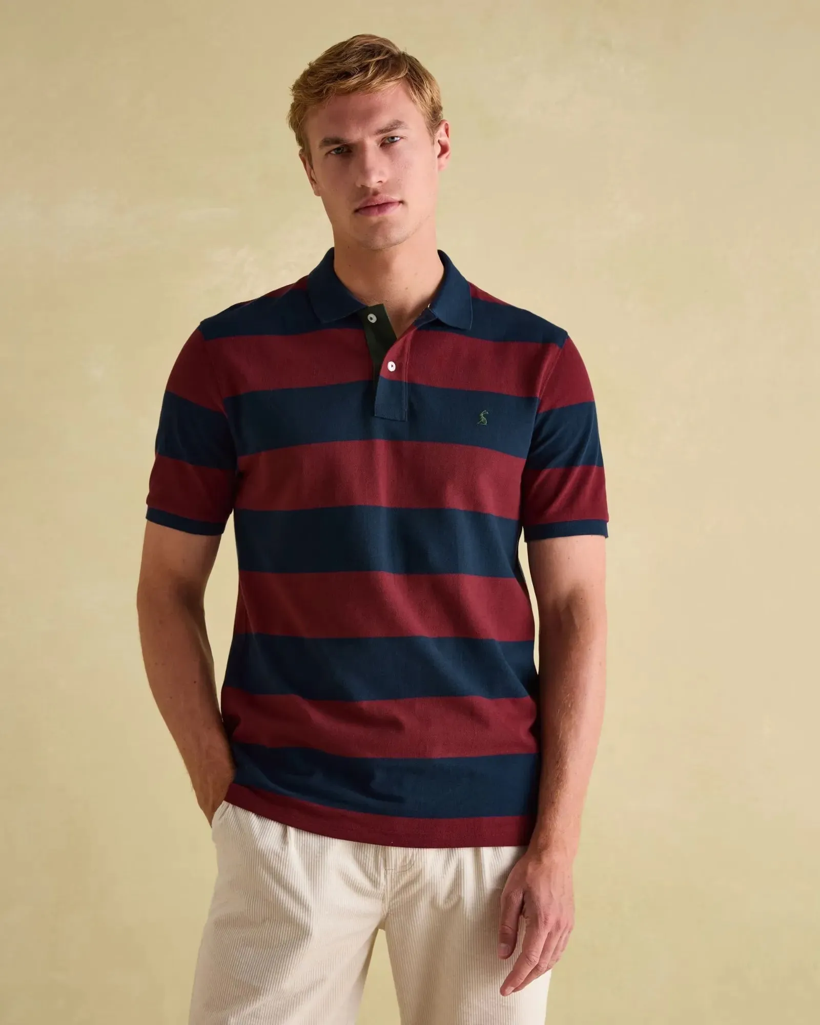 Filbert Navy & Burgundy Striped Polo Shirt