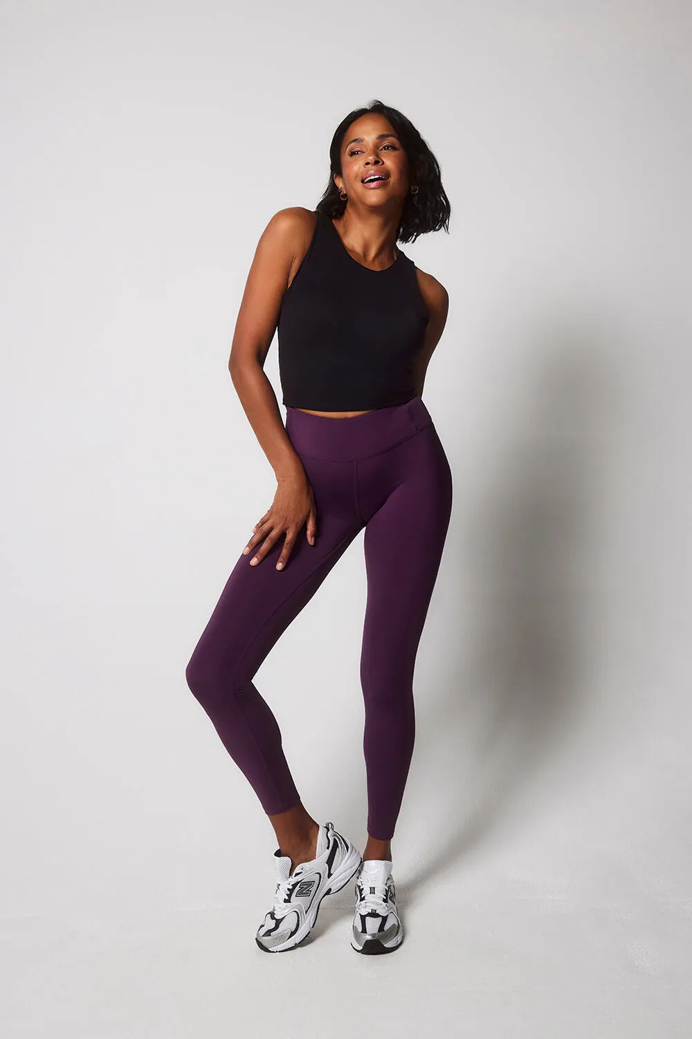 Focus High Waisted Sports Leggings - Mulberry Plum