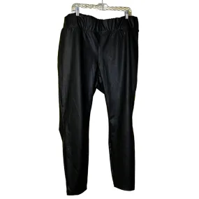 high-waisted leather like leggings - 3x