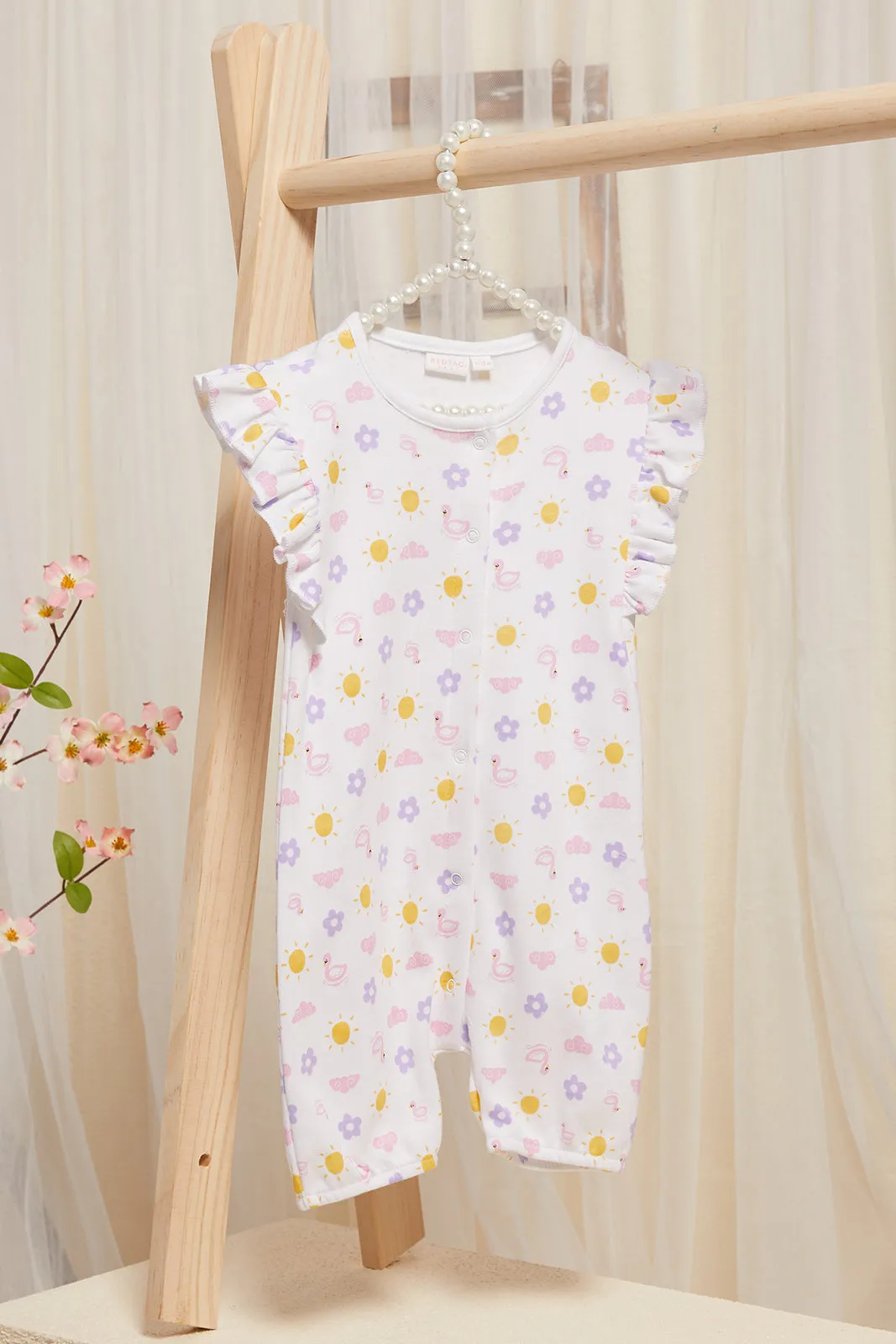 Infant Girls Lilac And Pink  Romper suits