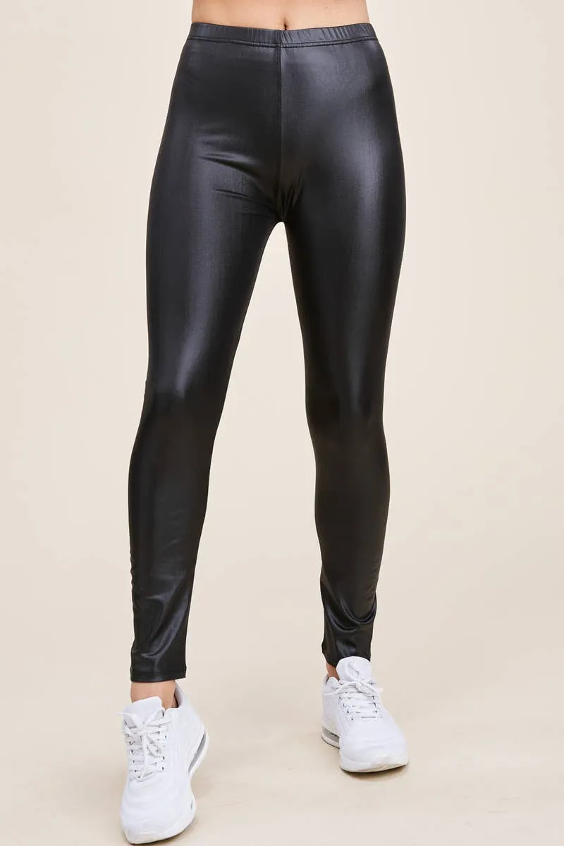 Jacqueline Women's Black Leather Leggings