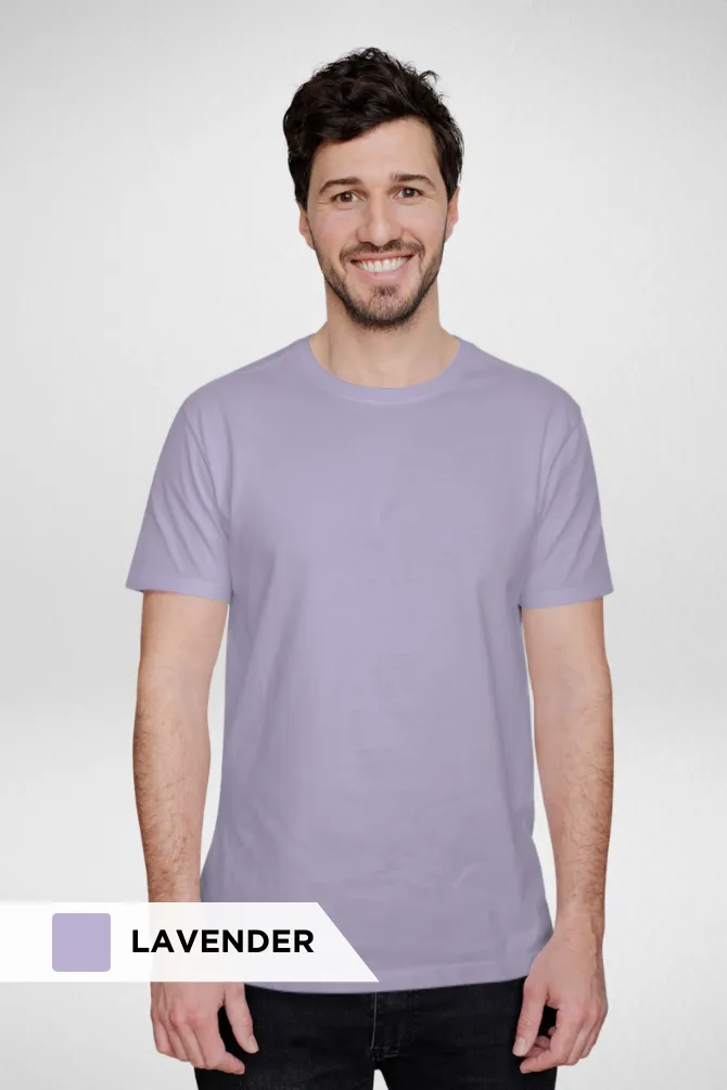 Lavender and Light Pink Plain T-shirts Combo for Men