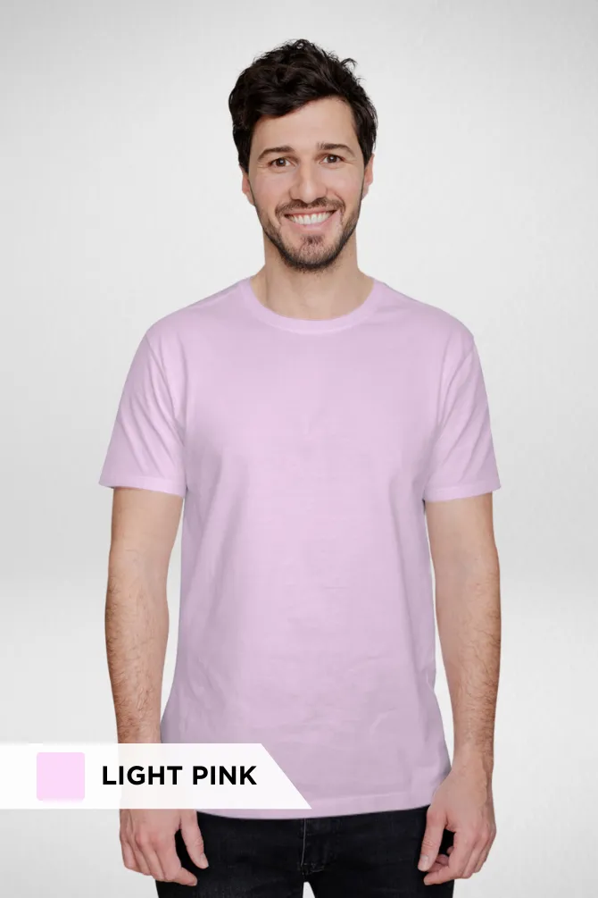 Lavender and Light Pink Plain T-shirts Combo for Men