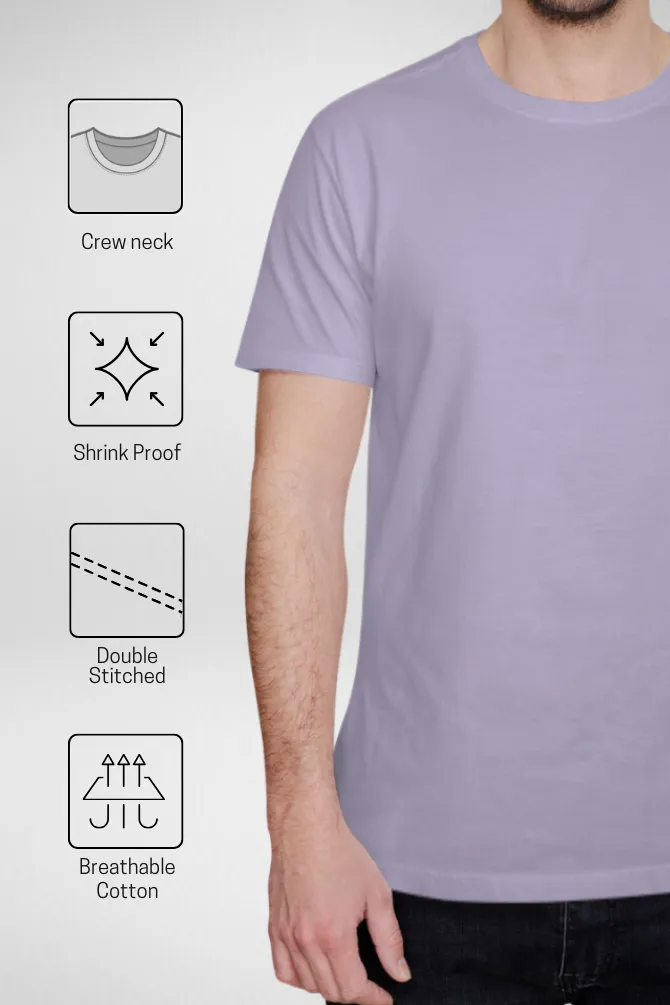 Lavender and Light Pink Plain T-shirts Combo for Men