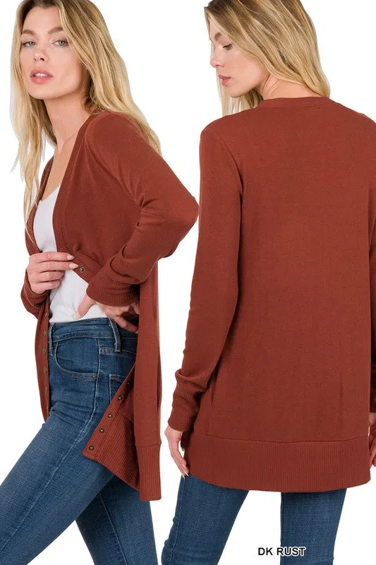 Long Snap Front Cardigan - Final Sale