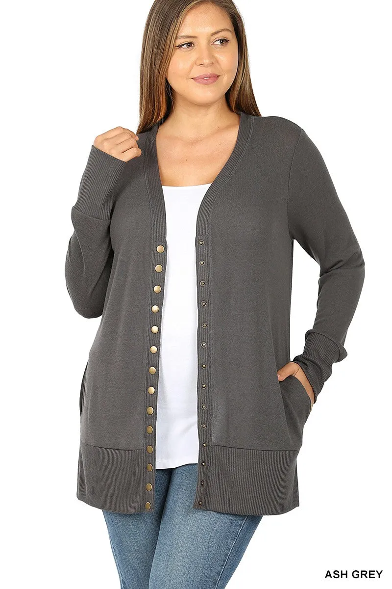 Long Snap Front Cardigan - Final Sale