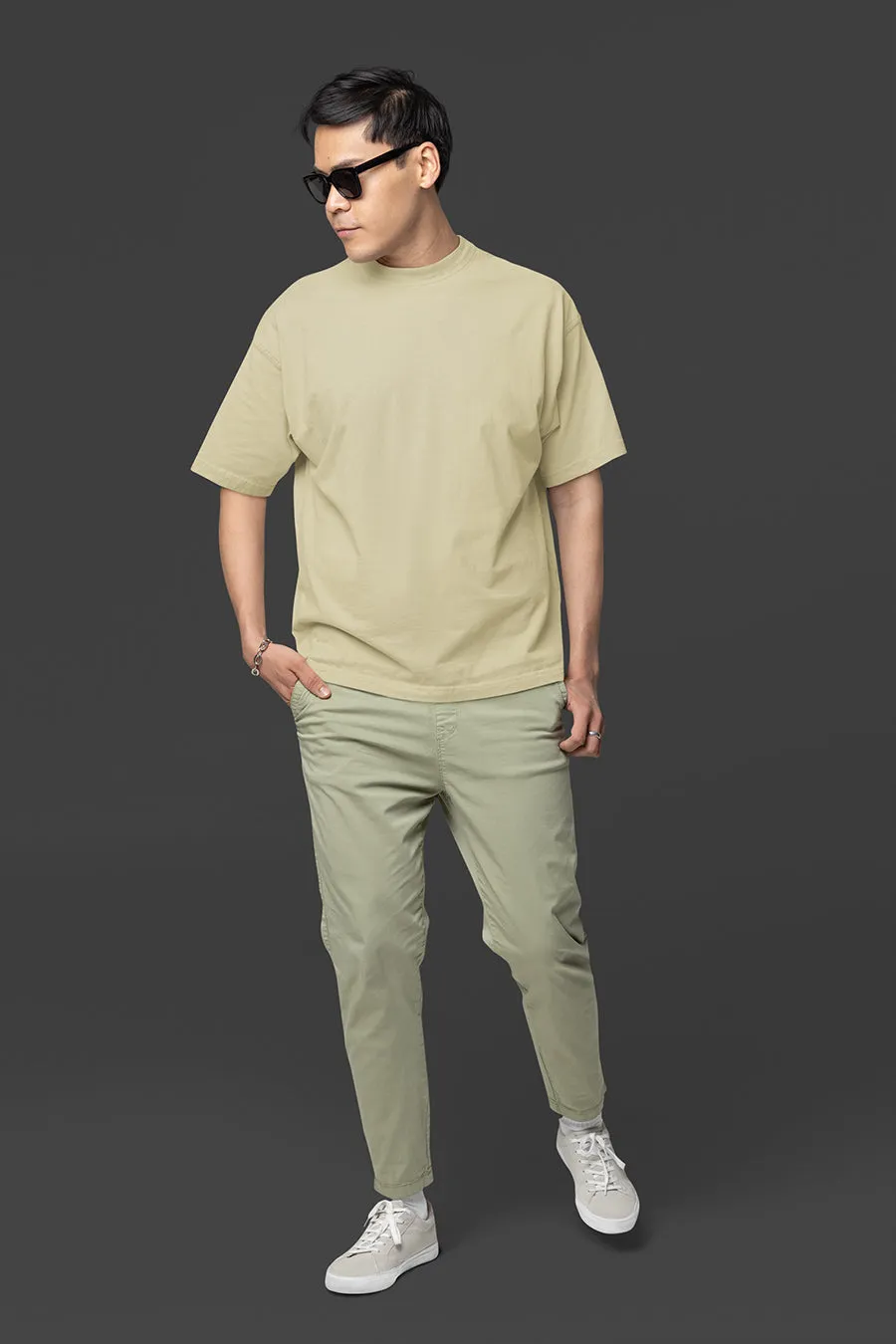 Manmaker's Beige Oversized T-shirt