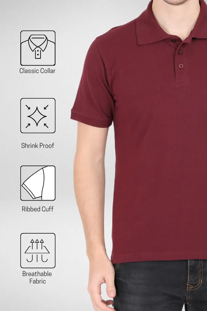 Maroon and Coffee Brown Polo T-Shirts Combo for Men