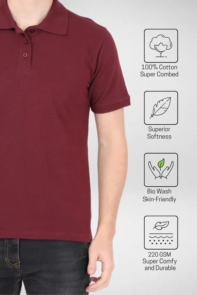 Maroon and Coffee Brown Polo T-Shirts Combo for Men