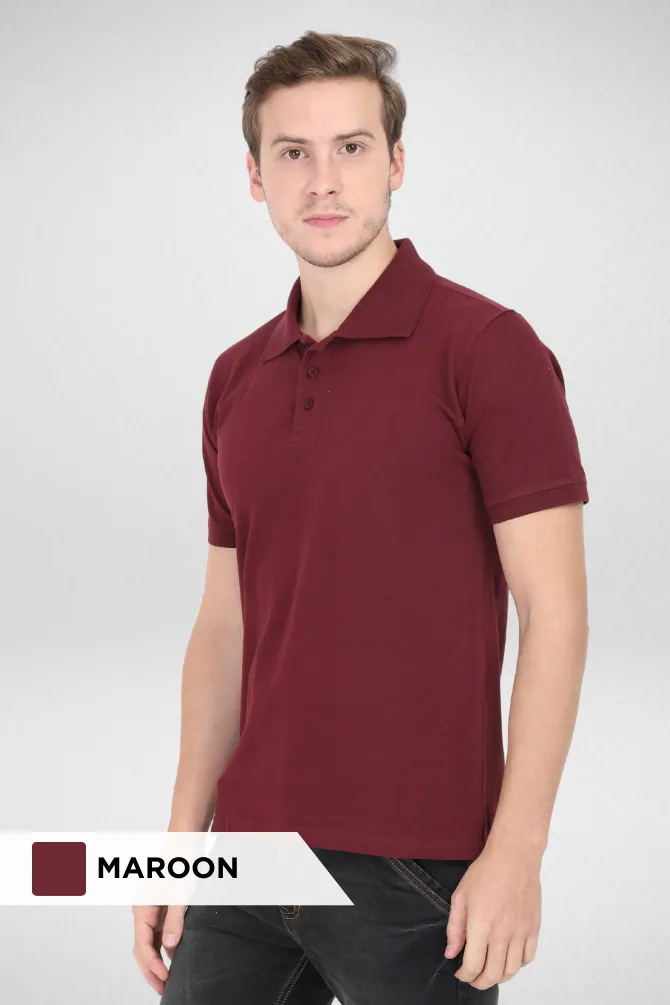 Maroon and Coffee Brown Polo T-Shirts Combo for Men